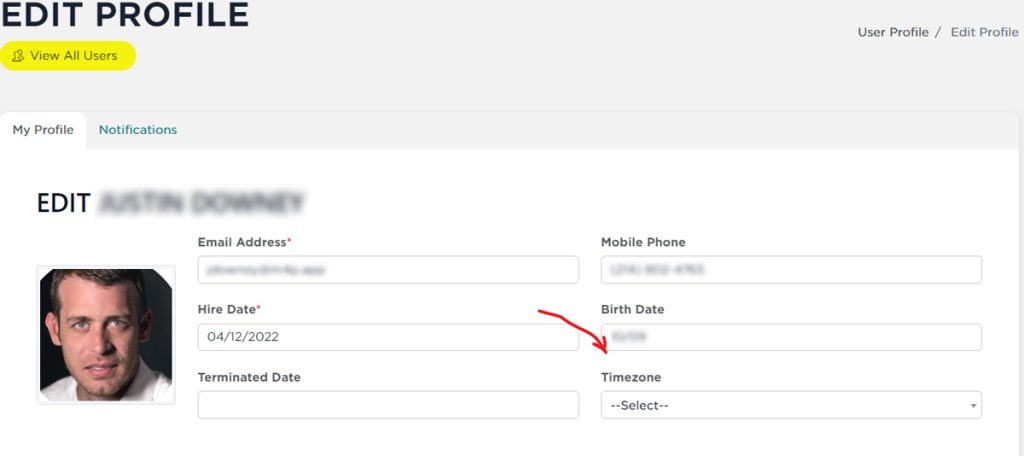 timezone-in-profile-edited