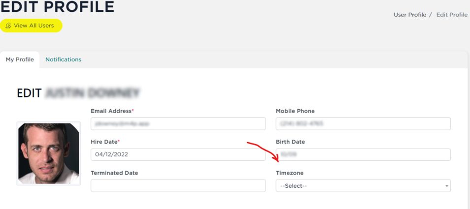 User Profiles timezone-in-profile-edited