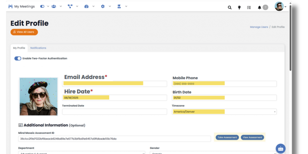 Edit My Profile – Docs