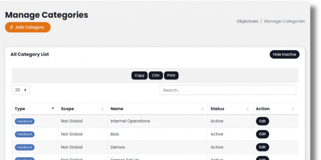 Manage Categories – Docs