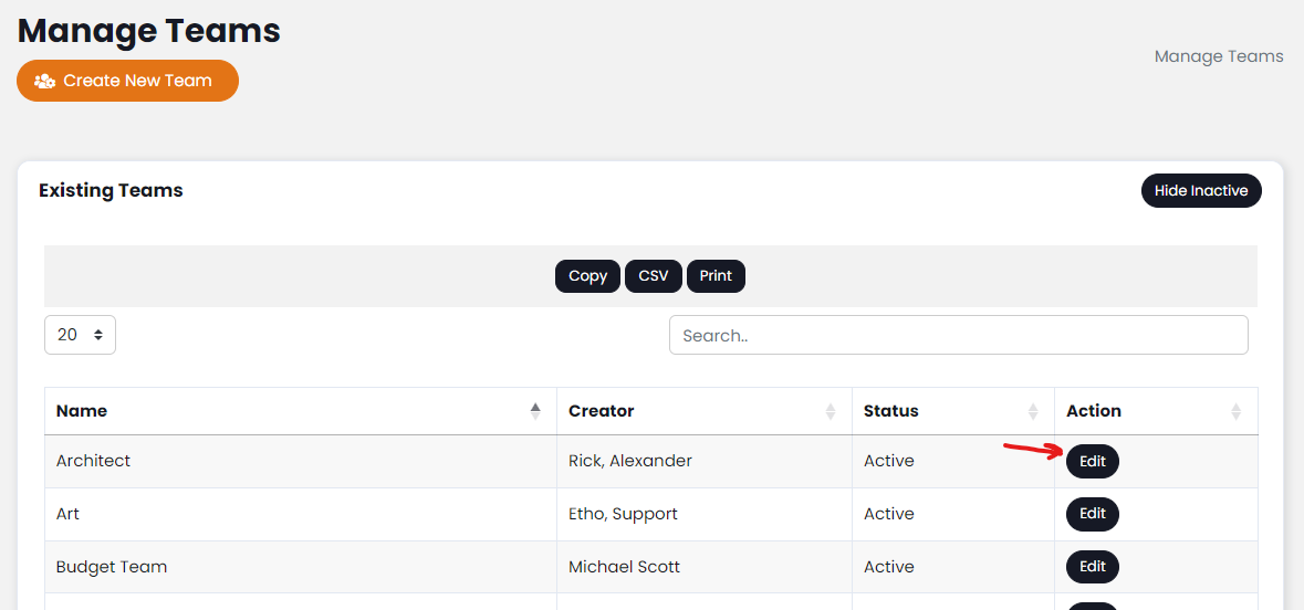 Manage Teams – Docs