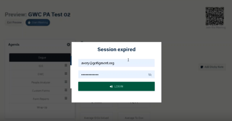 Modal Re-Login