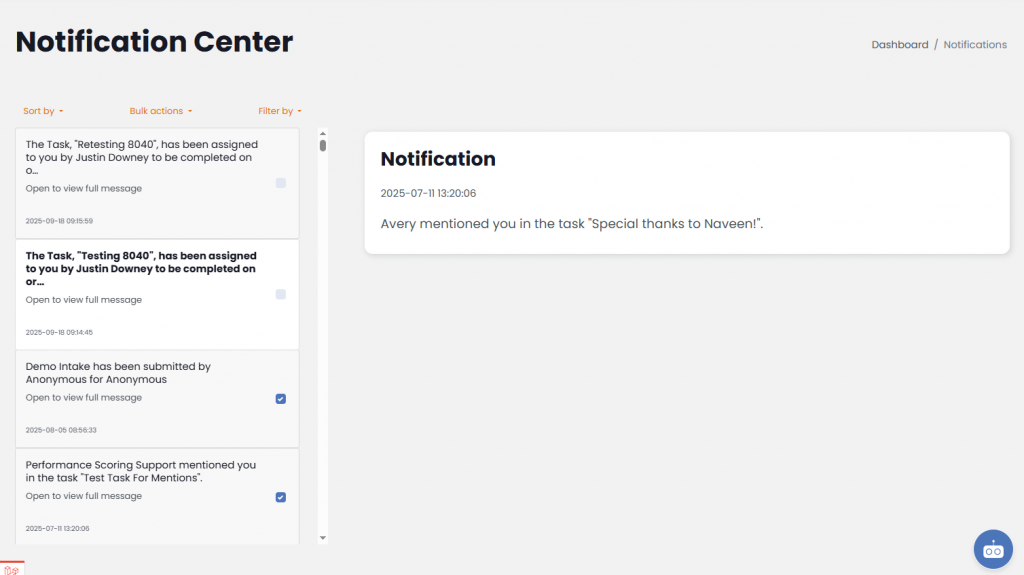 Updated Notification Center