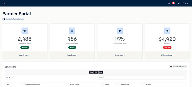 Partner Portal Screenshot