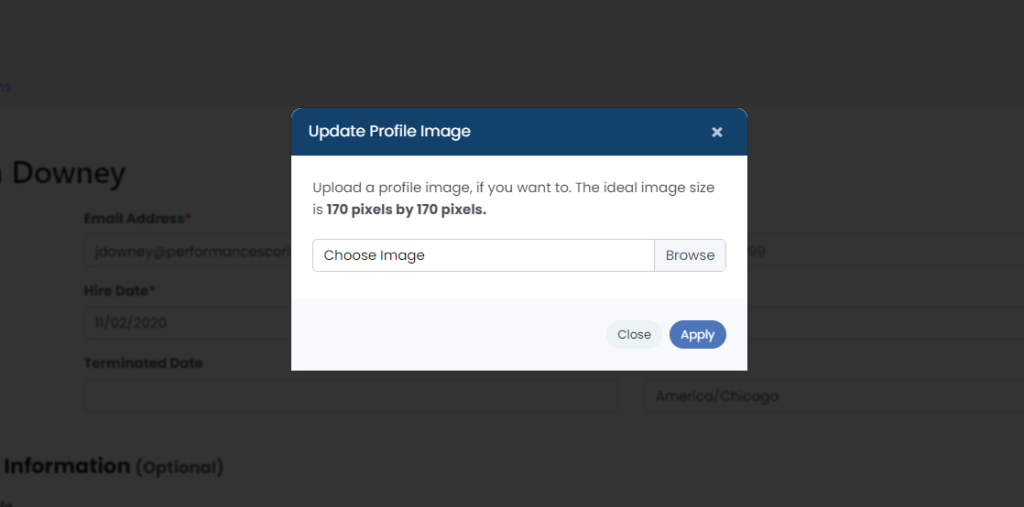 Profile Image Modal